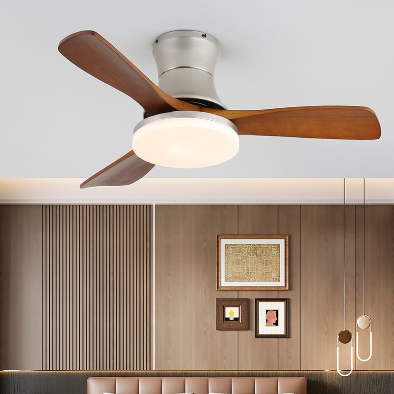 Elara Modern Brass Wood Ceiling Fan Light - Neutral Decor