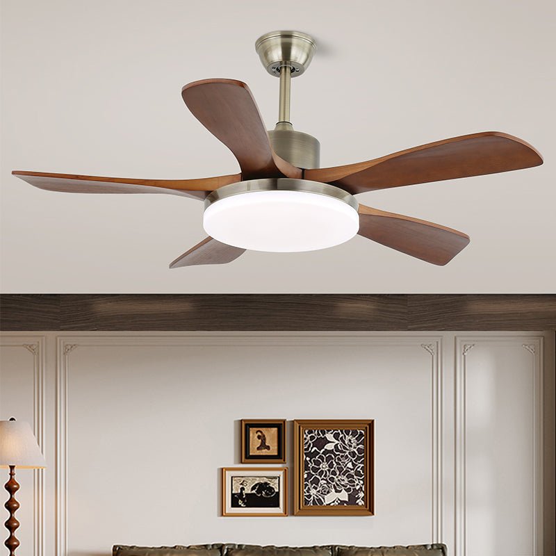 Elara Modern Brass Wood Ceiling Fan Light - Neutral Decor