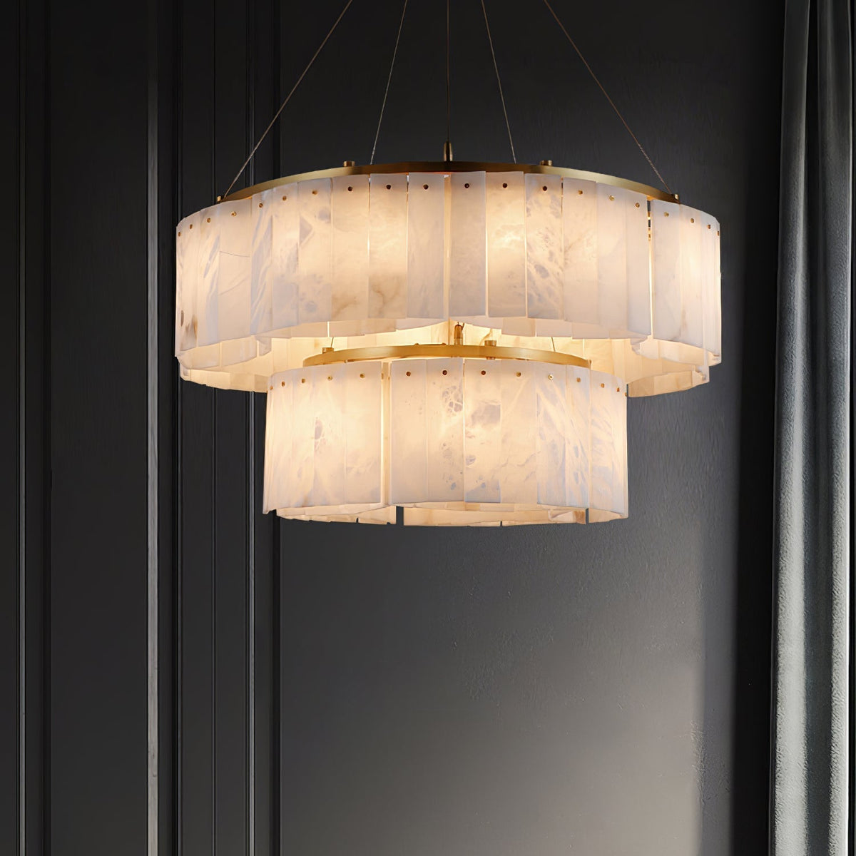 Ilveliel Double Tier Alabaster Pendant Light