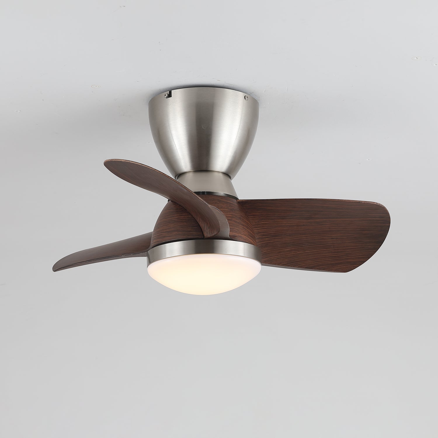 Aldiian Minimalist Brass Wood Ceiling Fan Light