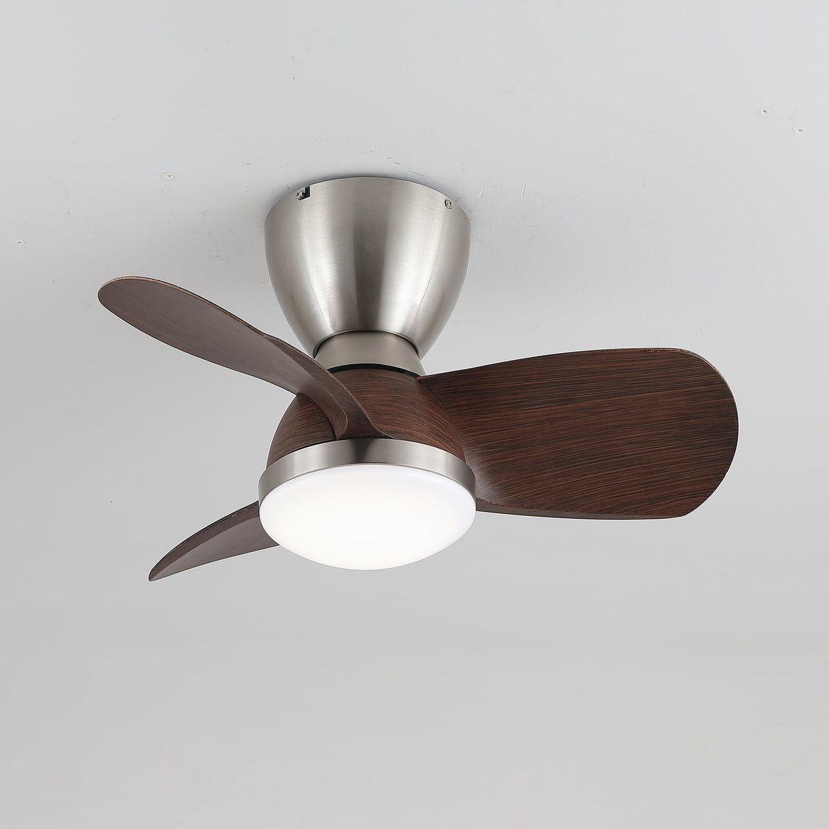 Aldiian Minimalist Brass Wood Ceiling Fan Light