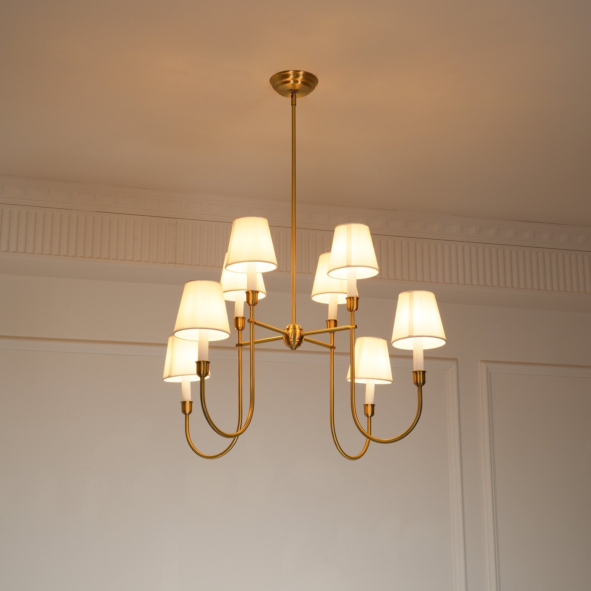 Orianine Chandelier Vendome Brass White Shade