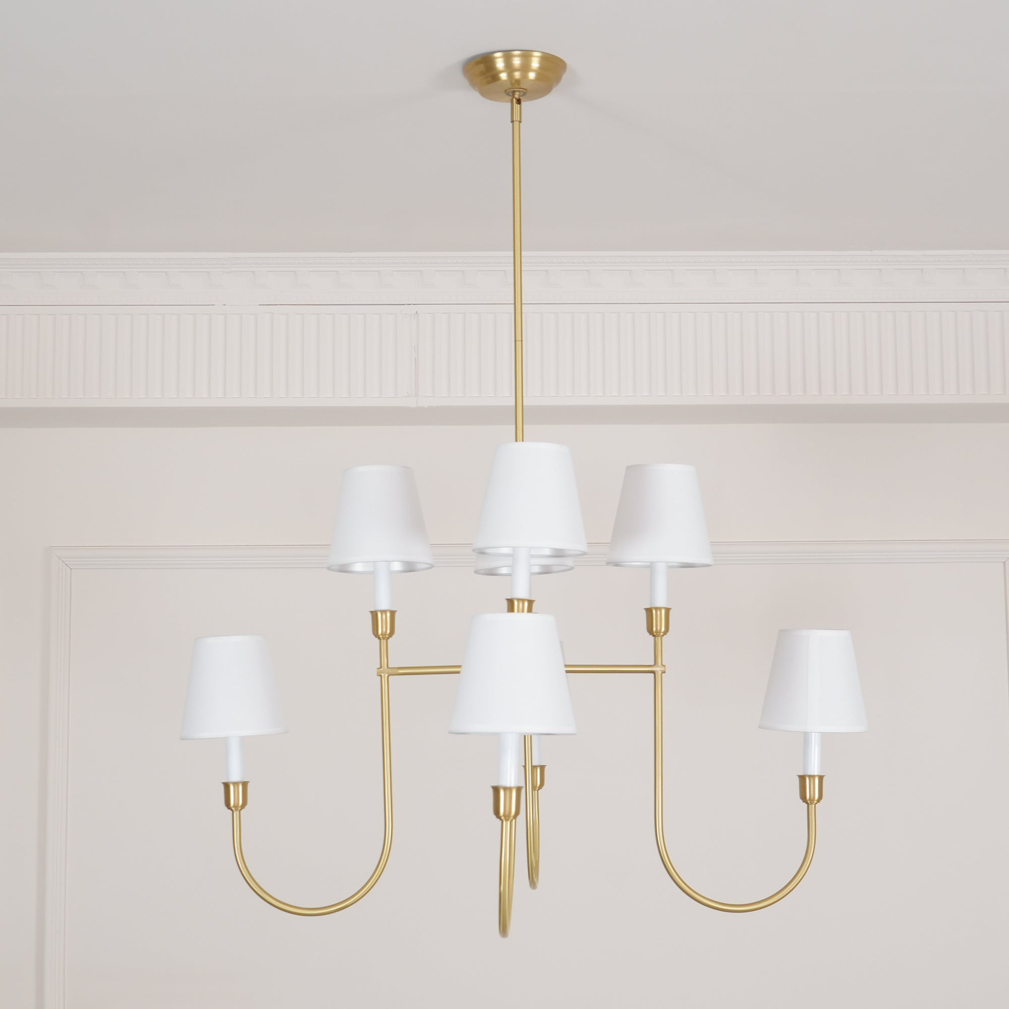 Orianine Chandelier Vendome Brass White Shade