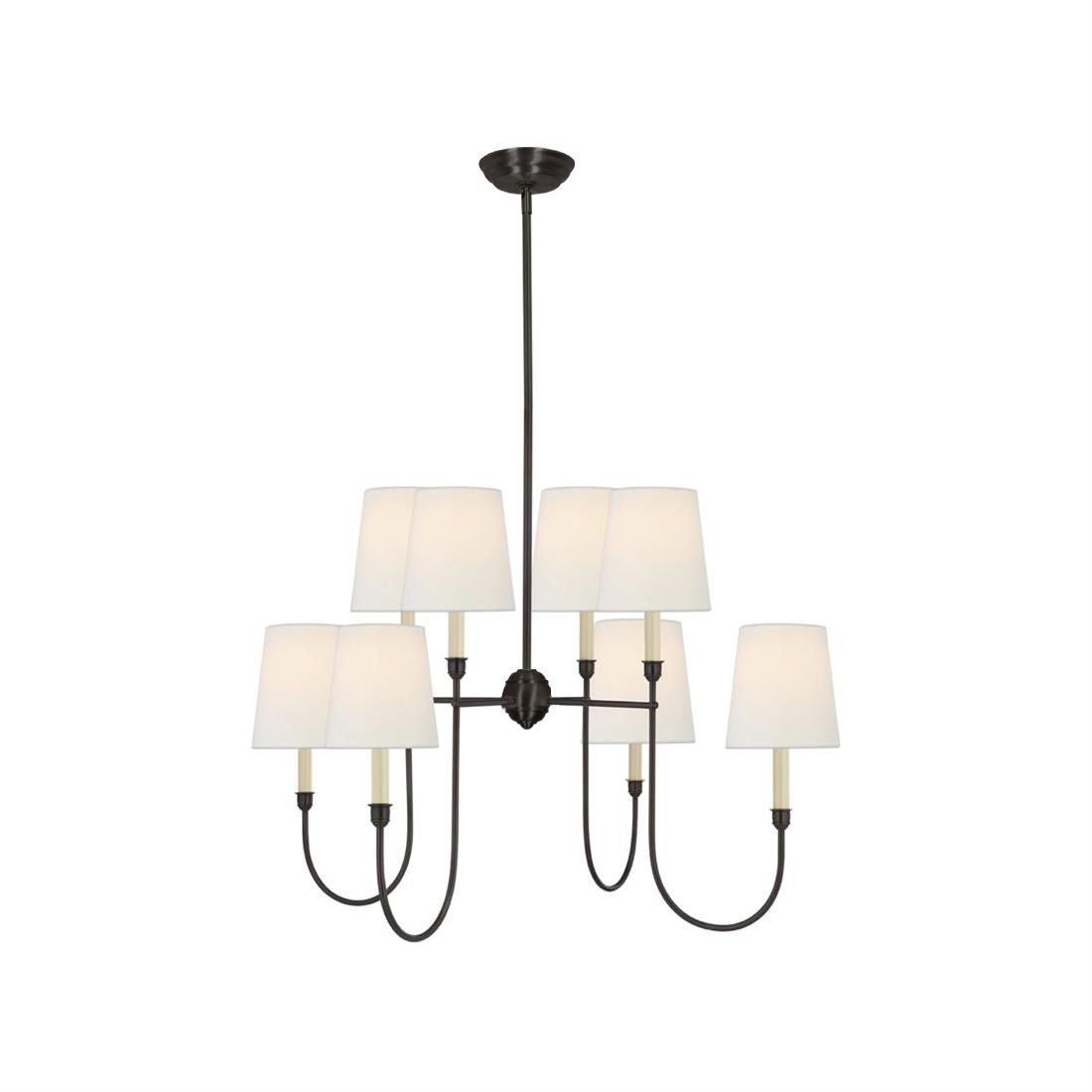 Orianine Chandelier Vendome Brass White Shade