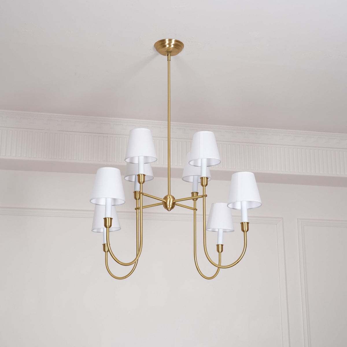 Orianine Chandelier Vendome Brass White Shade