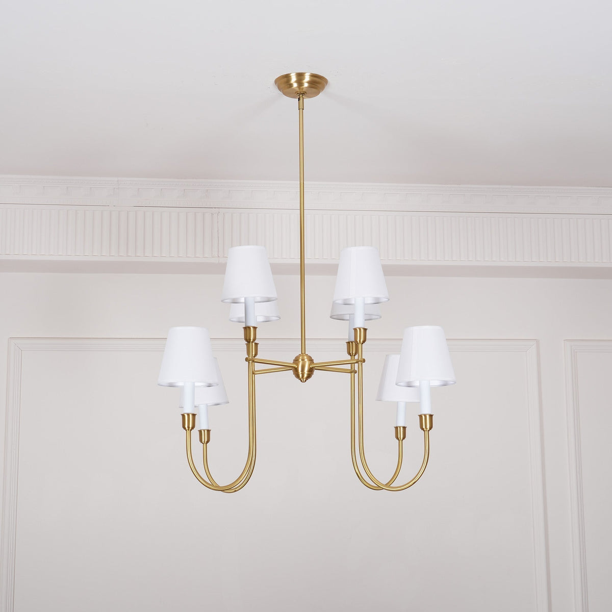 Orianine Chandelier Vendome Brass White Shade
