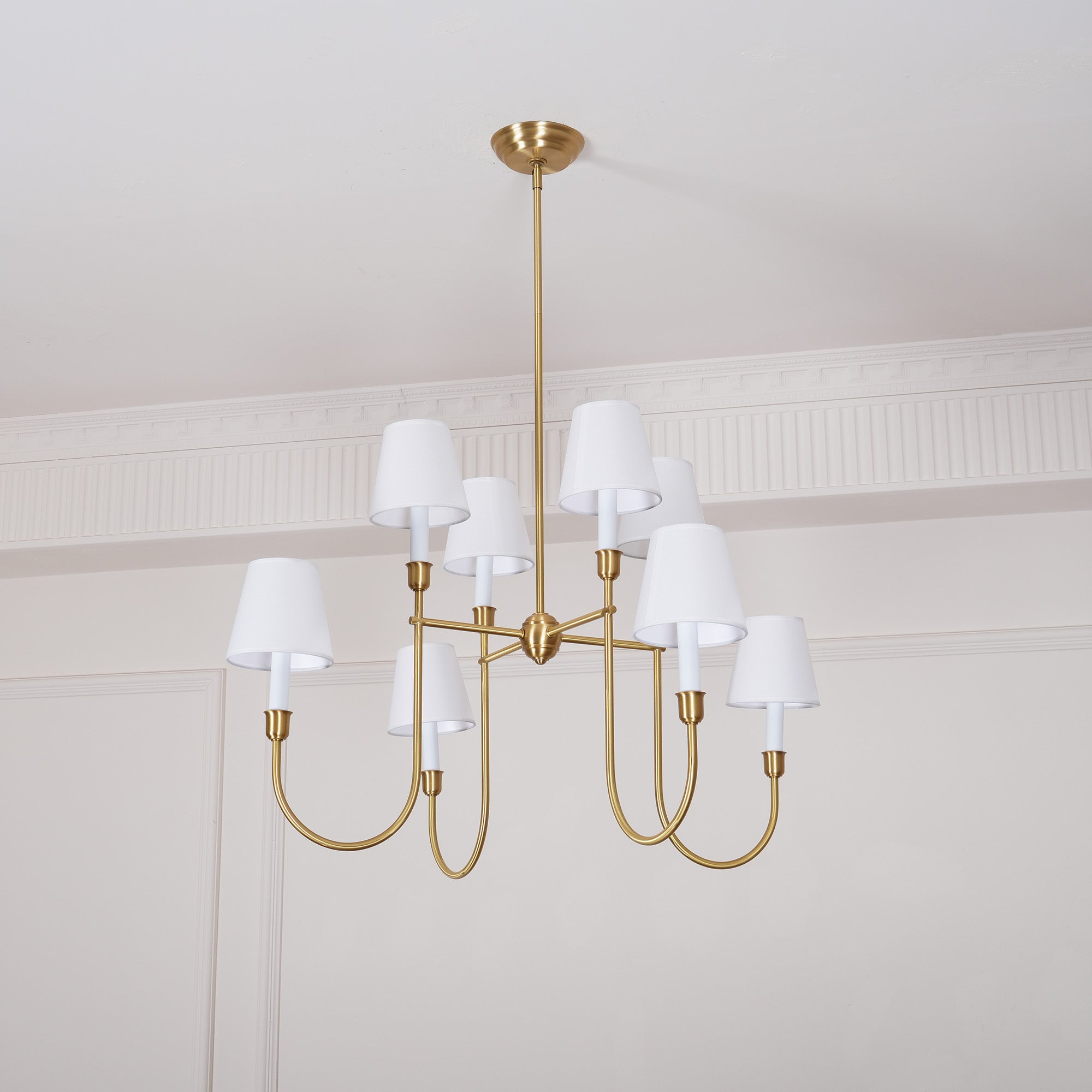 Orianine Chandelier Vendome Brass White Shade