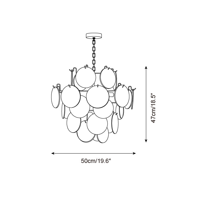 Venfield Chandelier Iridescent Glass Disc Cascade - Neutral Decor