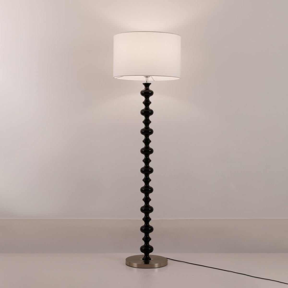 Eloisen Wood Fabric Minimalistic Floor Lamp