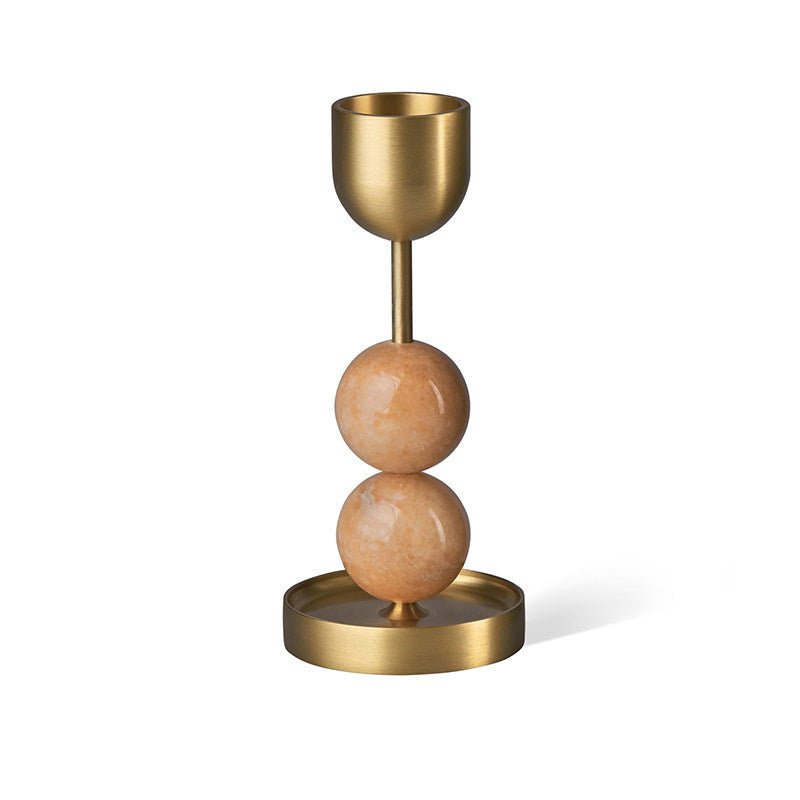 Fuldo Verdant Sphere Candle Holder Brushed Brass Accent Mid-century Interior