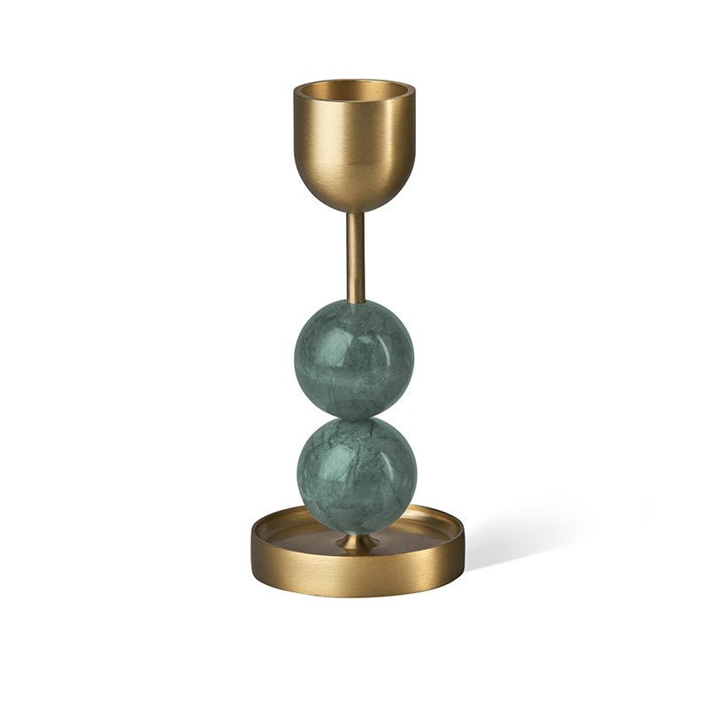 Fuldo Verdant Sphere Candle Holder Brushed Brass Accent Mid-century Interior