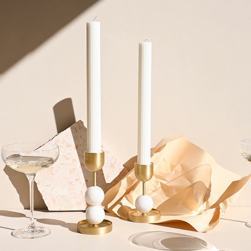 Fuldo Verdant Sphere Candle Holder Brushed Brass Accent Mid-century Interior