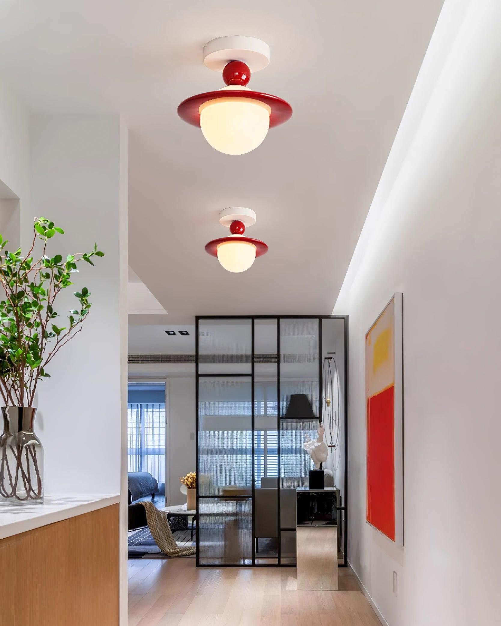 Pivoro Red and White Ceiling Light - Neutral Decor