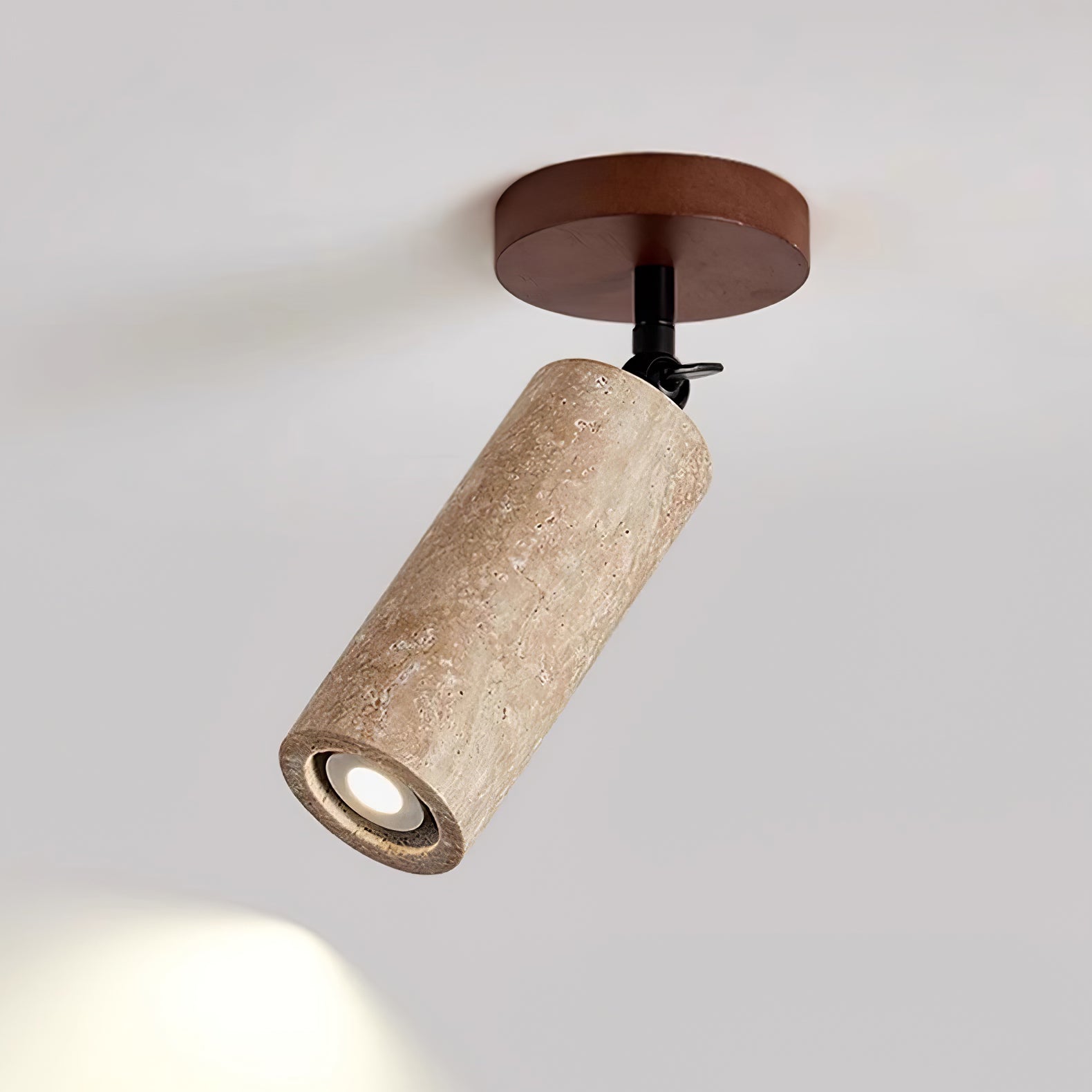 Cesilyra Cylindrical-Tube Travertine Wall Light