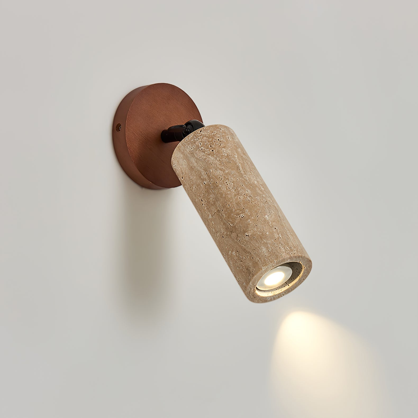 Cesilyra Cylindrical-Tube Travertine Wall Light