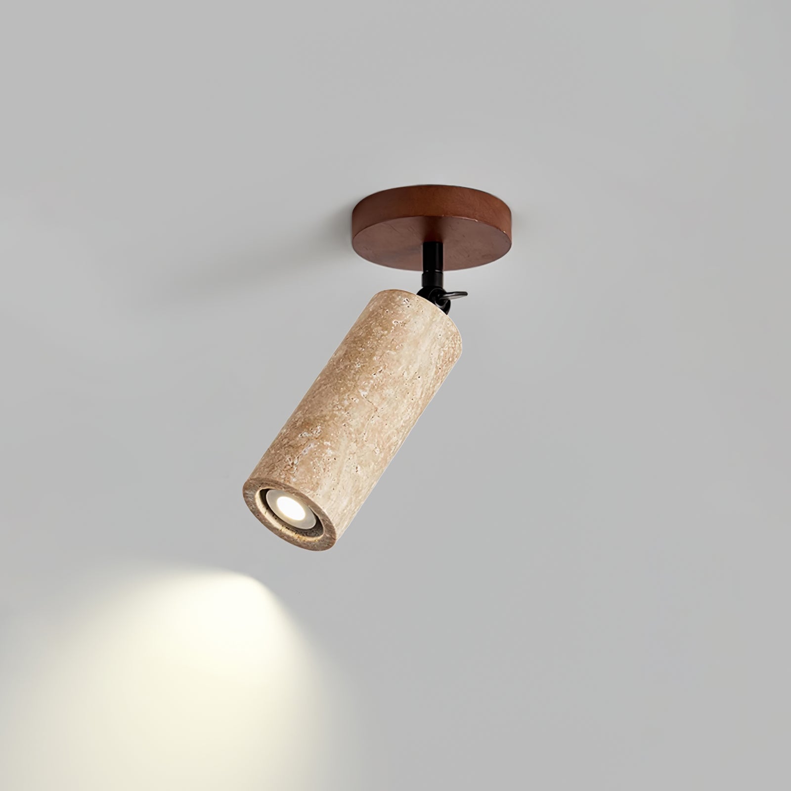 Cesilyra Cylindrical-Tube Travertine Wall Light