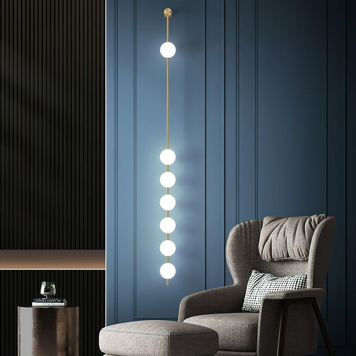 Willa Wall Lamp Vertical Balls Brass