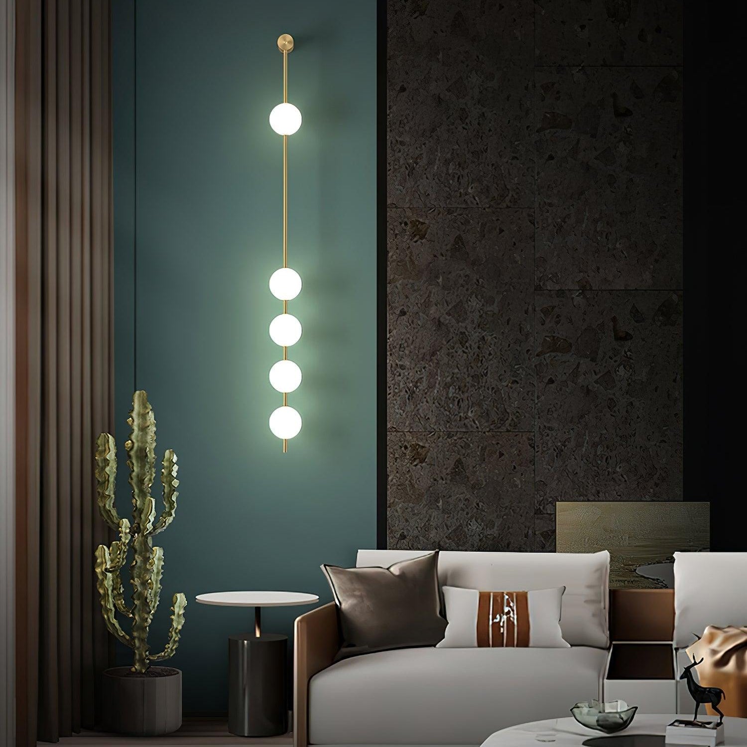 Lustra Wall Lamp Vertical Balls Brass - Neutral Decor