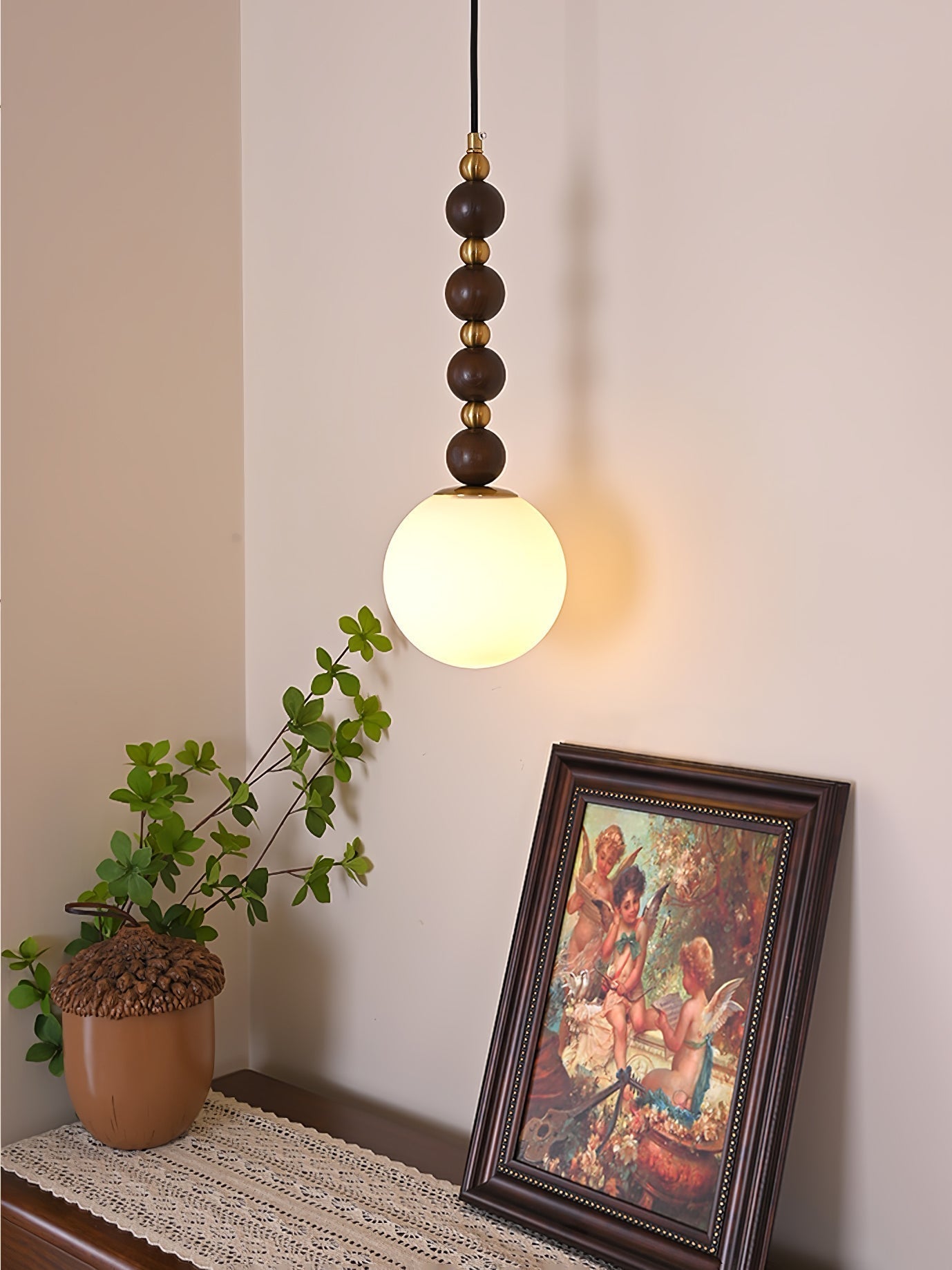 Golie Minimalist Wood Pendant Lamp