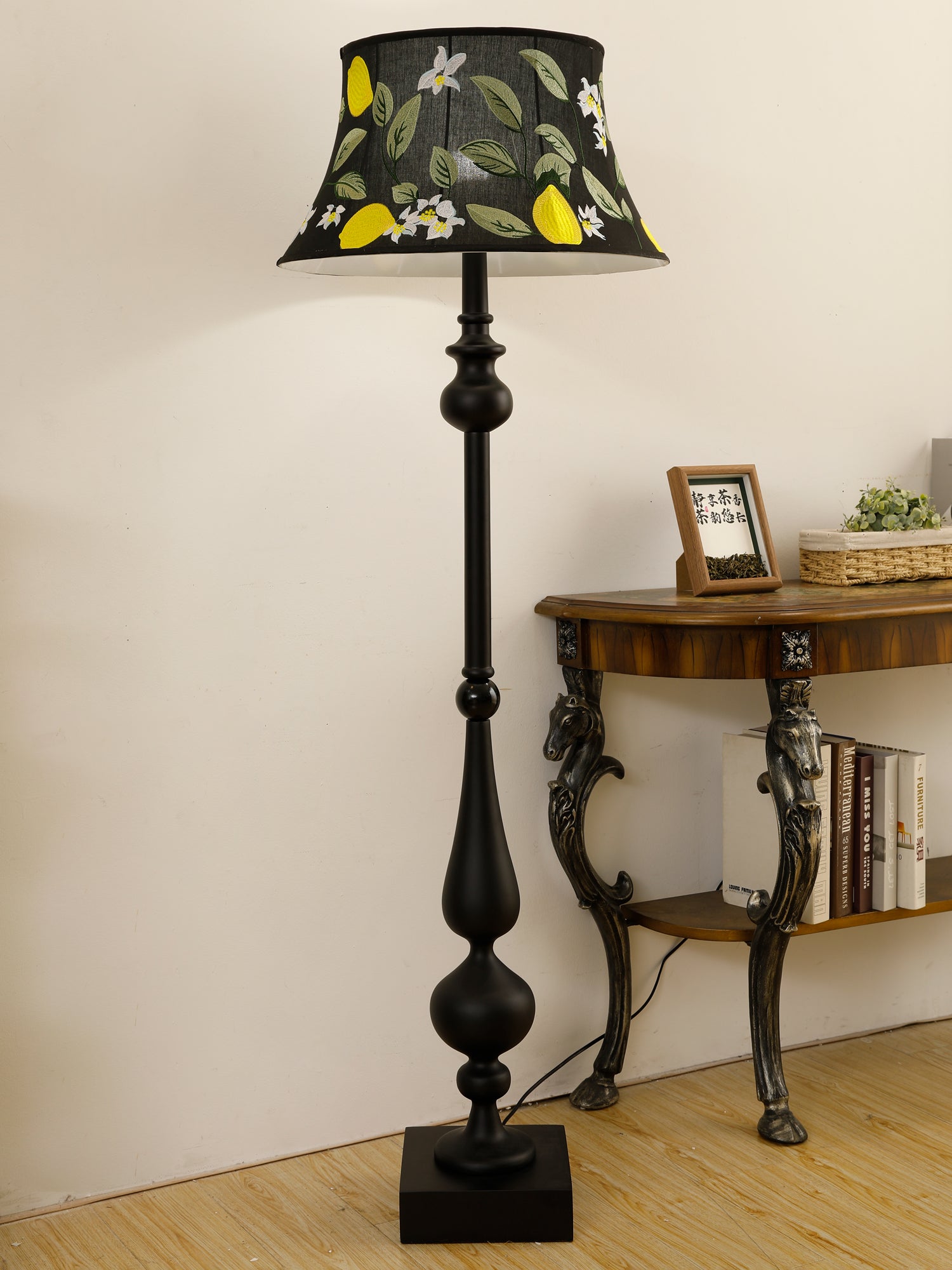 Floren Wood Fabric Classic Floor Lamp