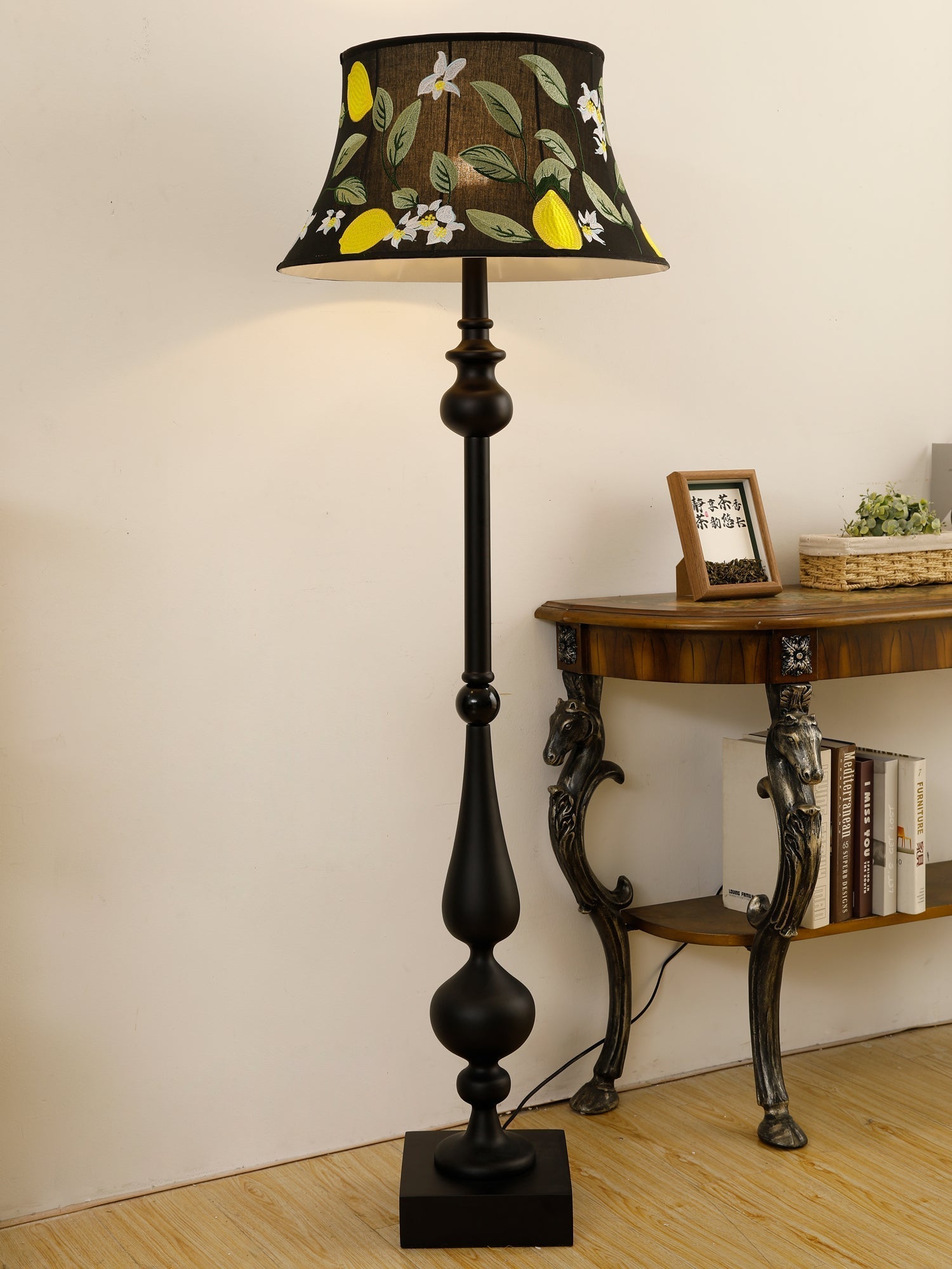Floren Wood Fabric Classic Floor Lamp