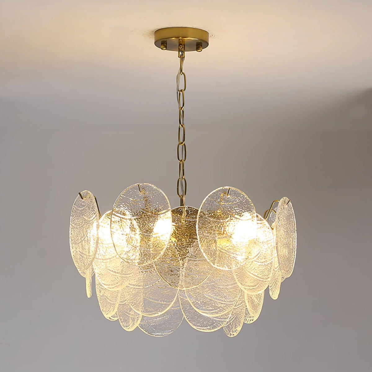 Leaf Vintage Glass Chandelier