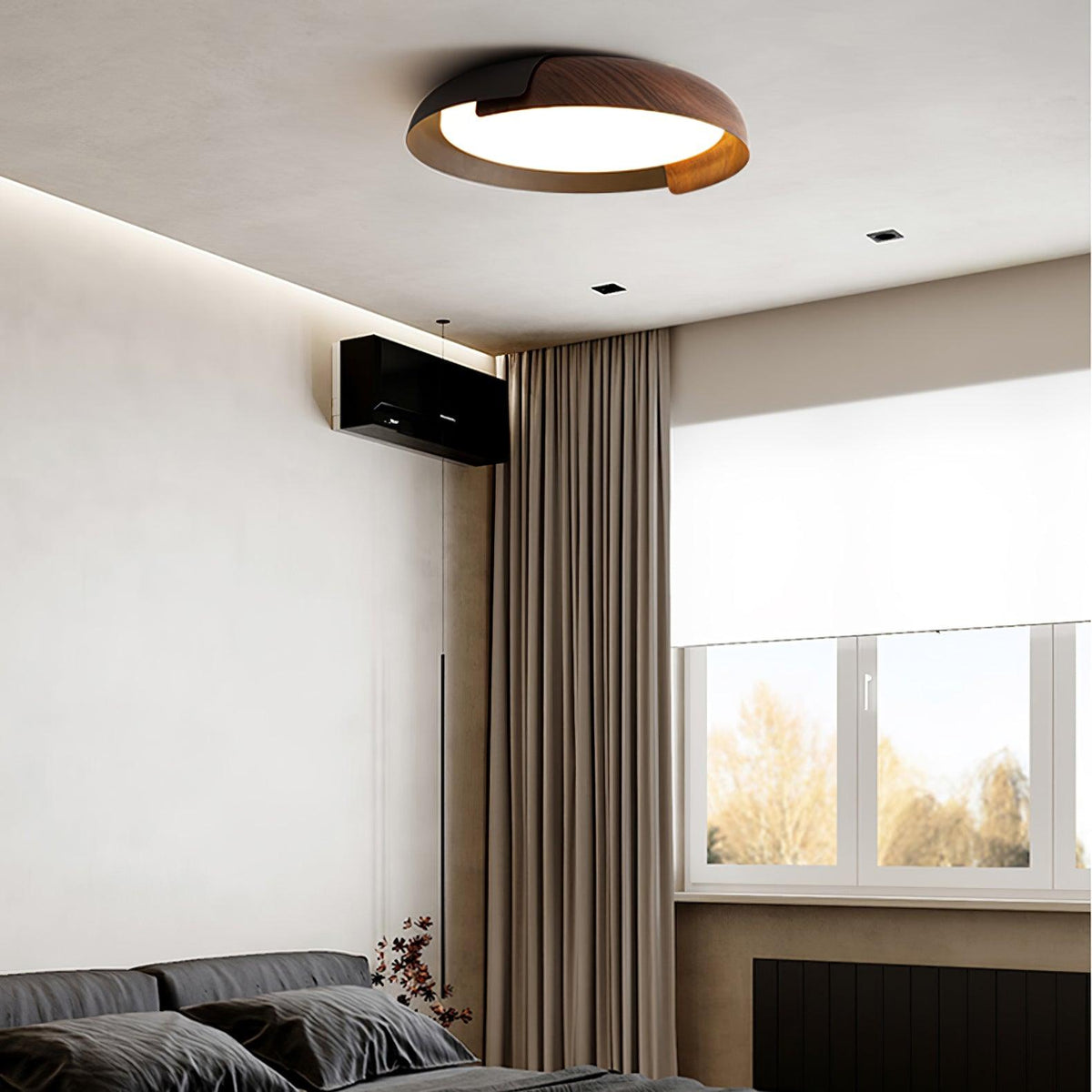 Nomino Ceiling Lamp Round Acrylic Wood Soft Minimalist