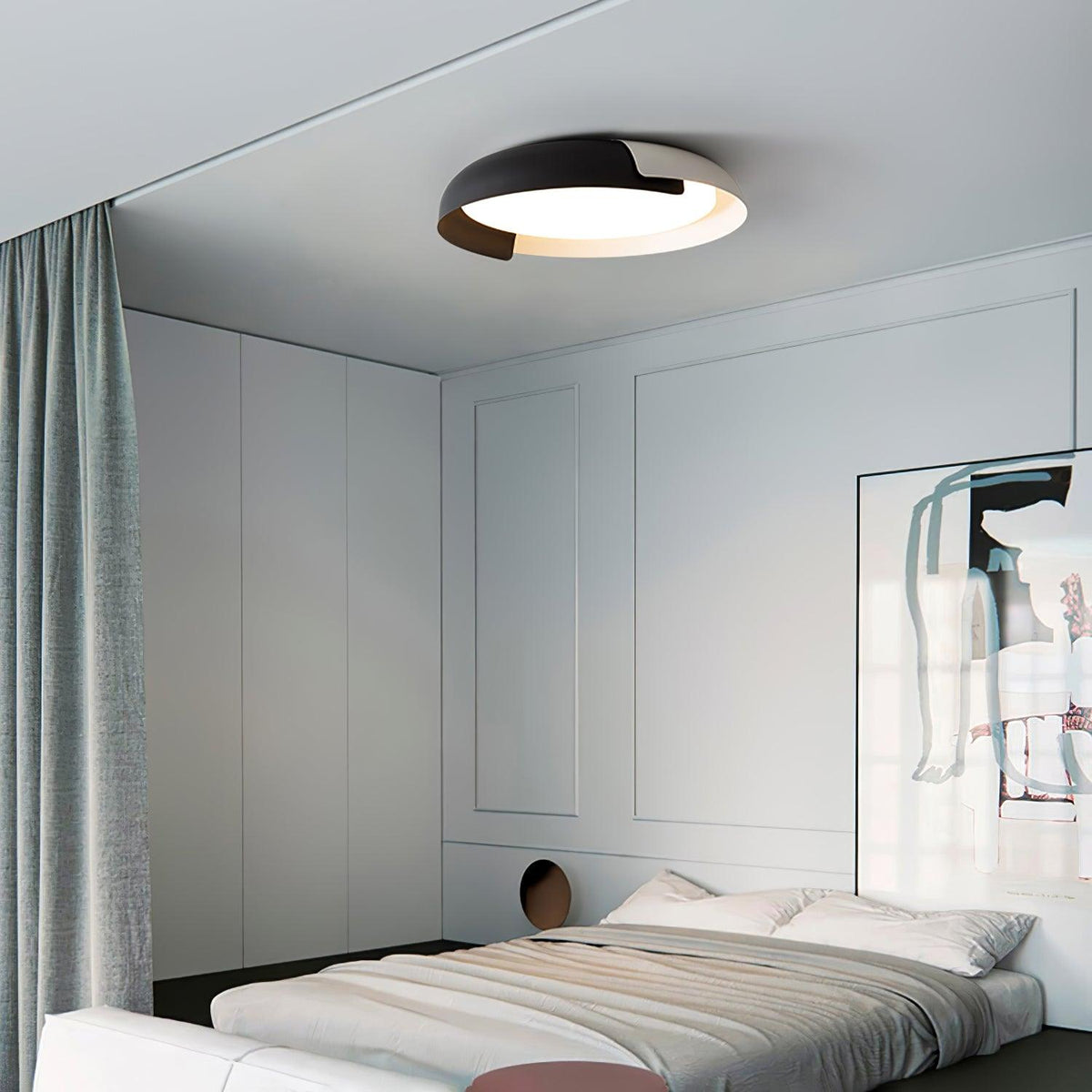 Nomino Ceiling Lamp Round Acrylic Wood Soft Minimalist