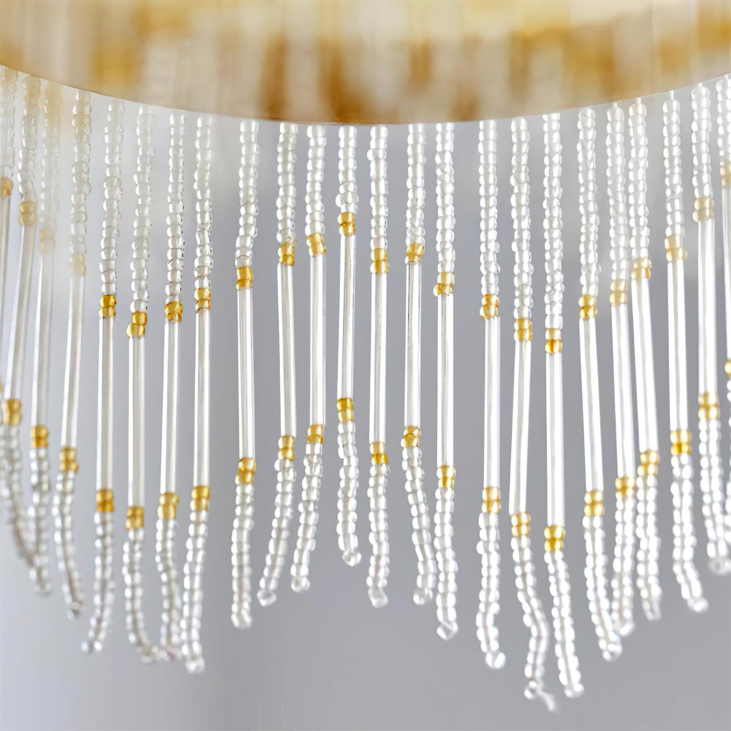 Vili Tassel Pendant Lamp Dome Fringed Beaded - Neutral Decor