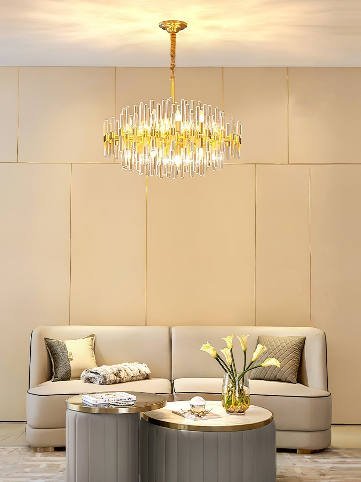 Jorine Chandelier Antique Brass Starburst