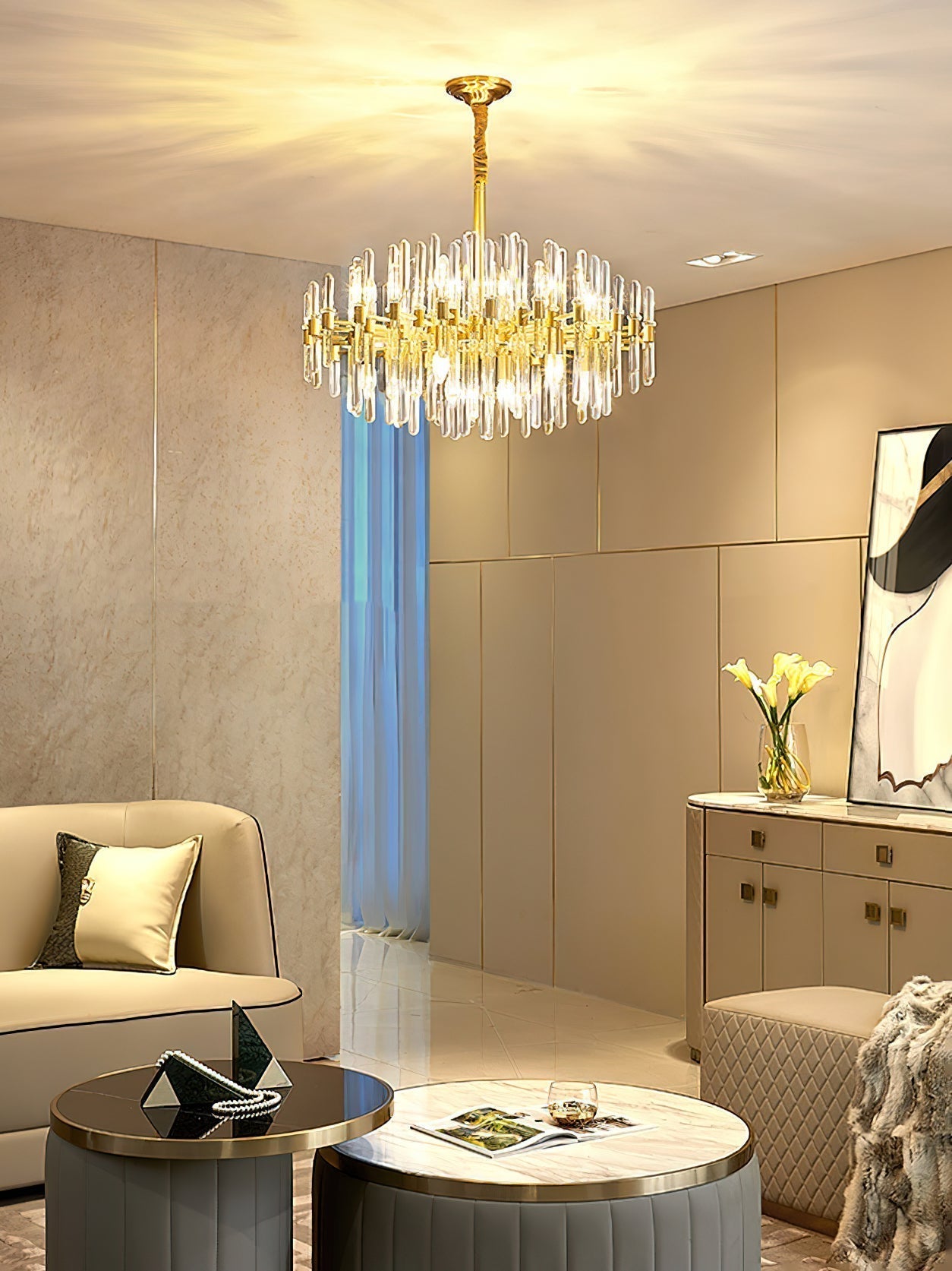 Jorine Chandelier Antique Brass Starburst