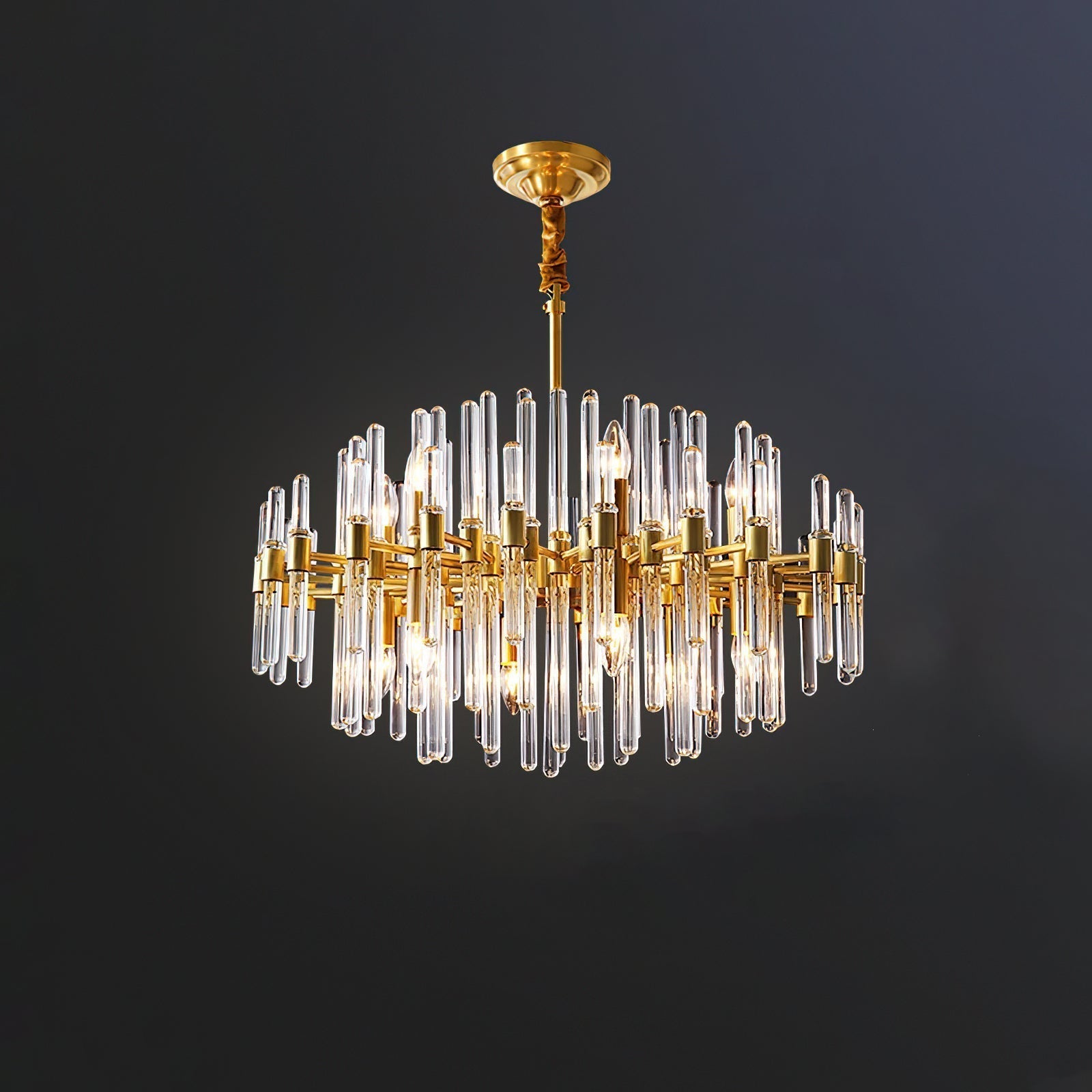 Jorine Chandelier Antique Brass Starburst