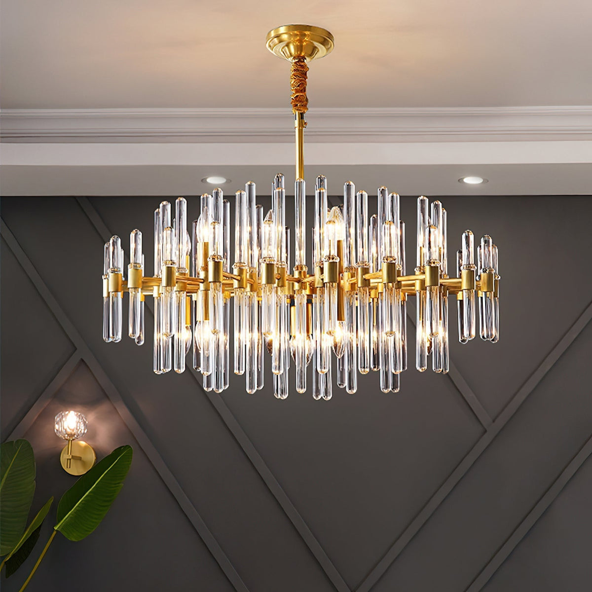 Jorine Chandelier Antique Brass Starburst
