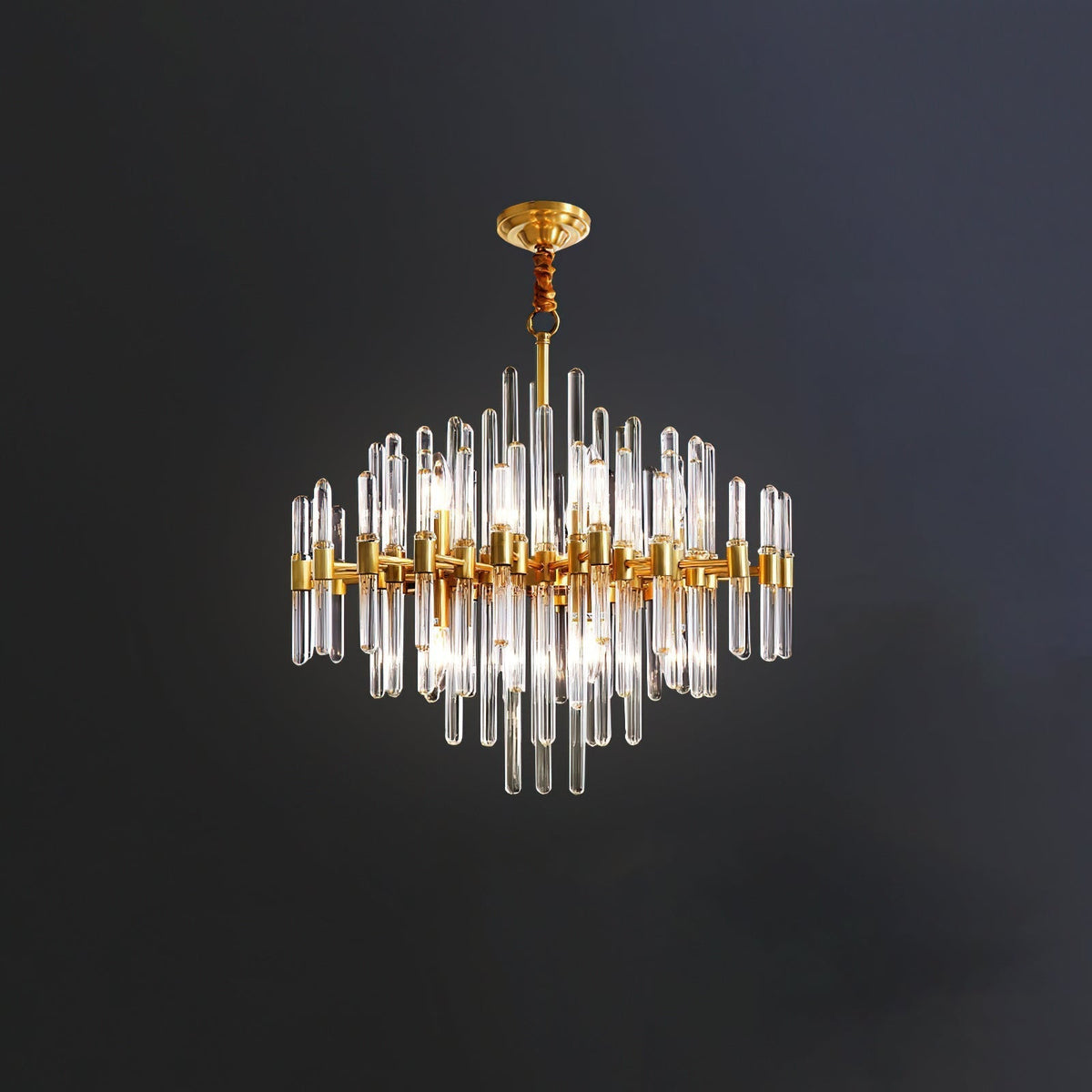Jorine Chandelier Antique Brass Starburst