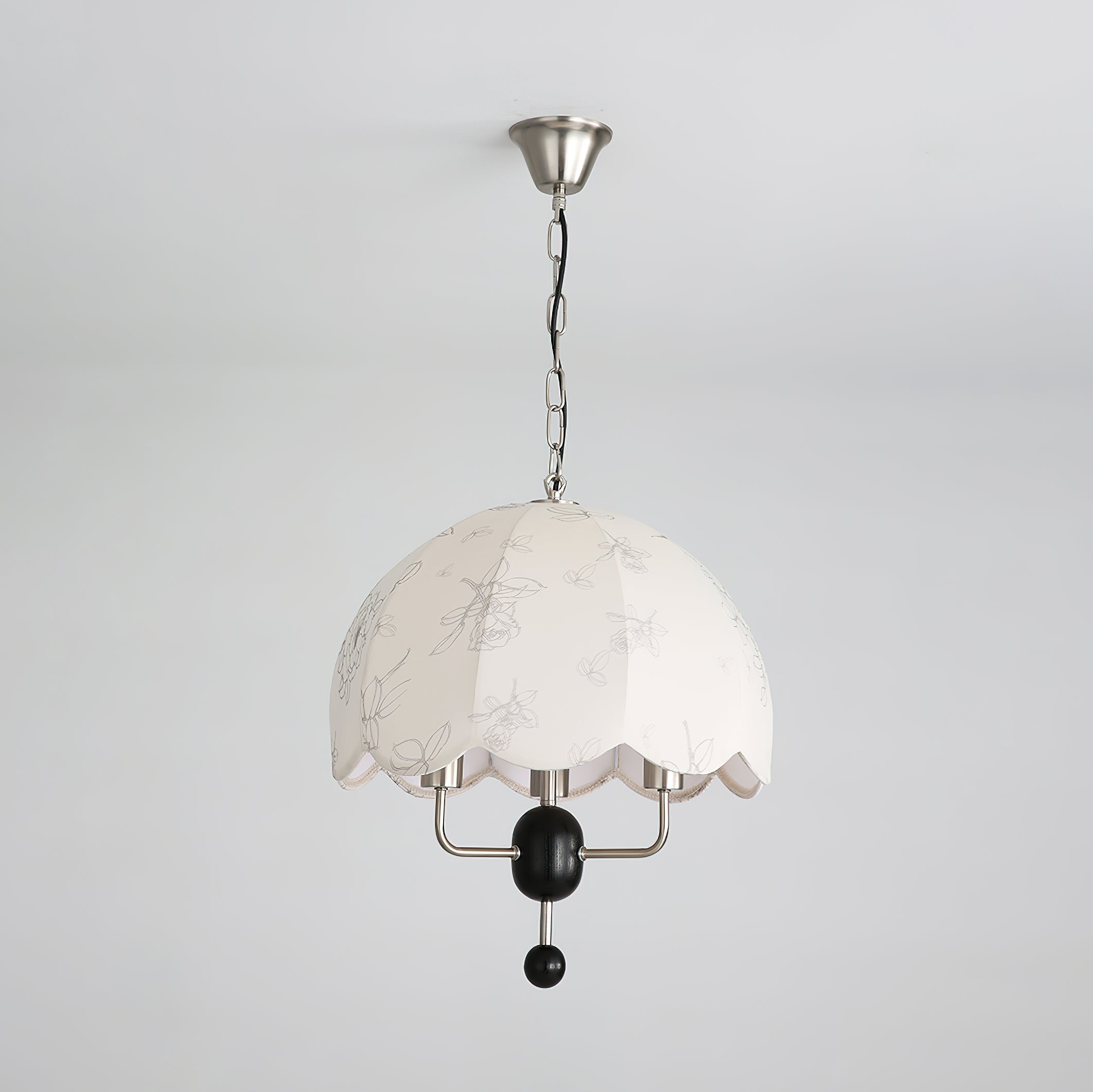 Ervaren Vintage Bloom Fabric Wood Pendant Lamp