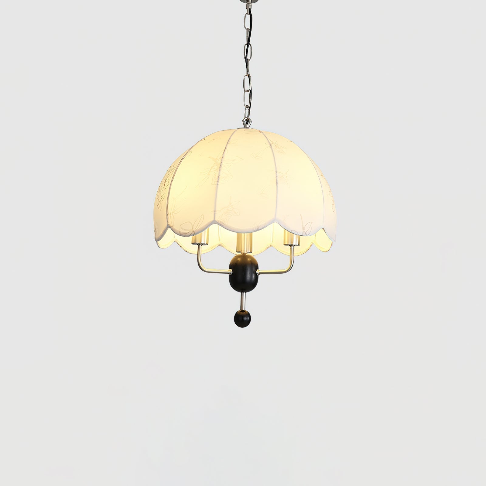 Ervaren Vintage Bloom Fabric Wood Pendant Lamp