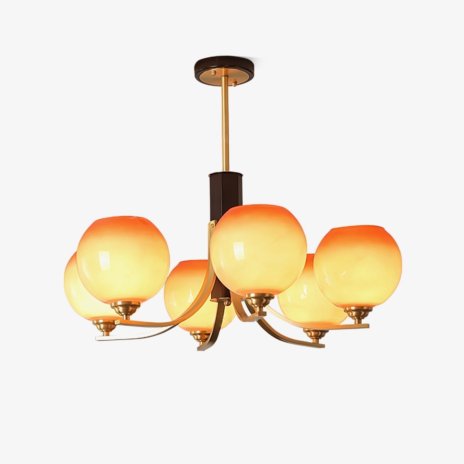 Caliriel Chandelier Vintage Caramel Globe