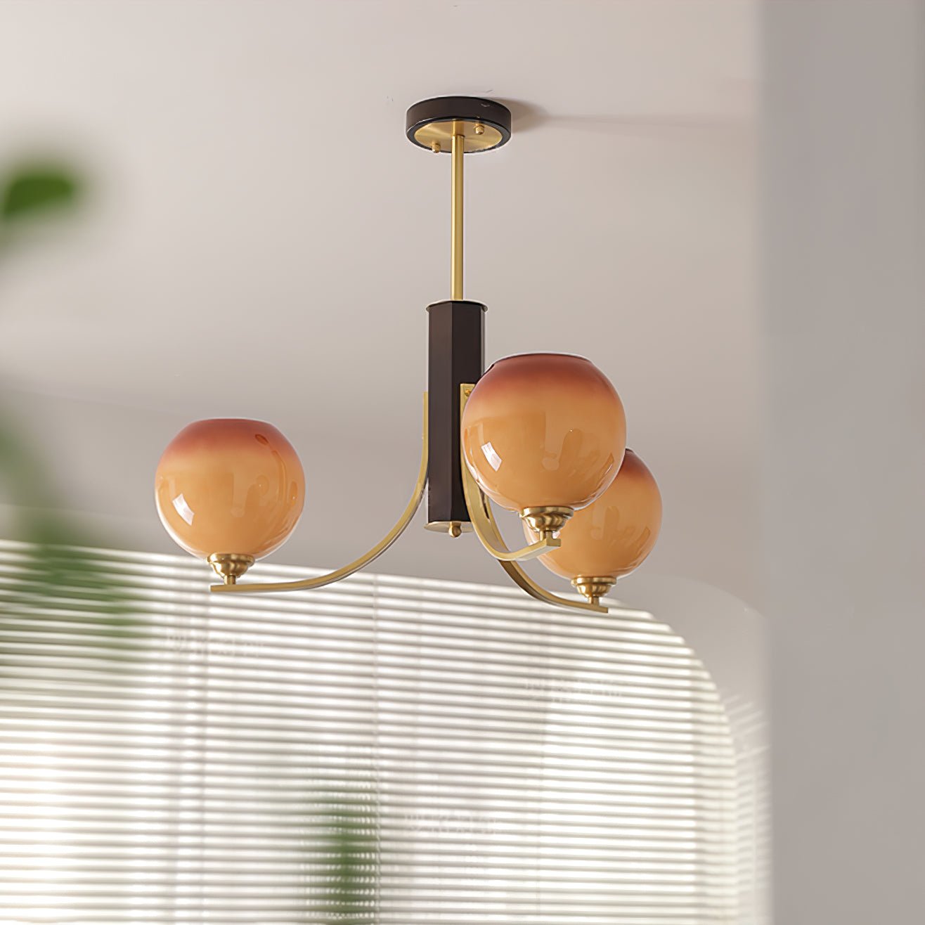 Caliriel Chandelier Vintage Caramel Globe