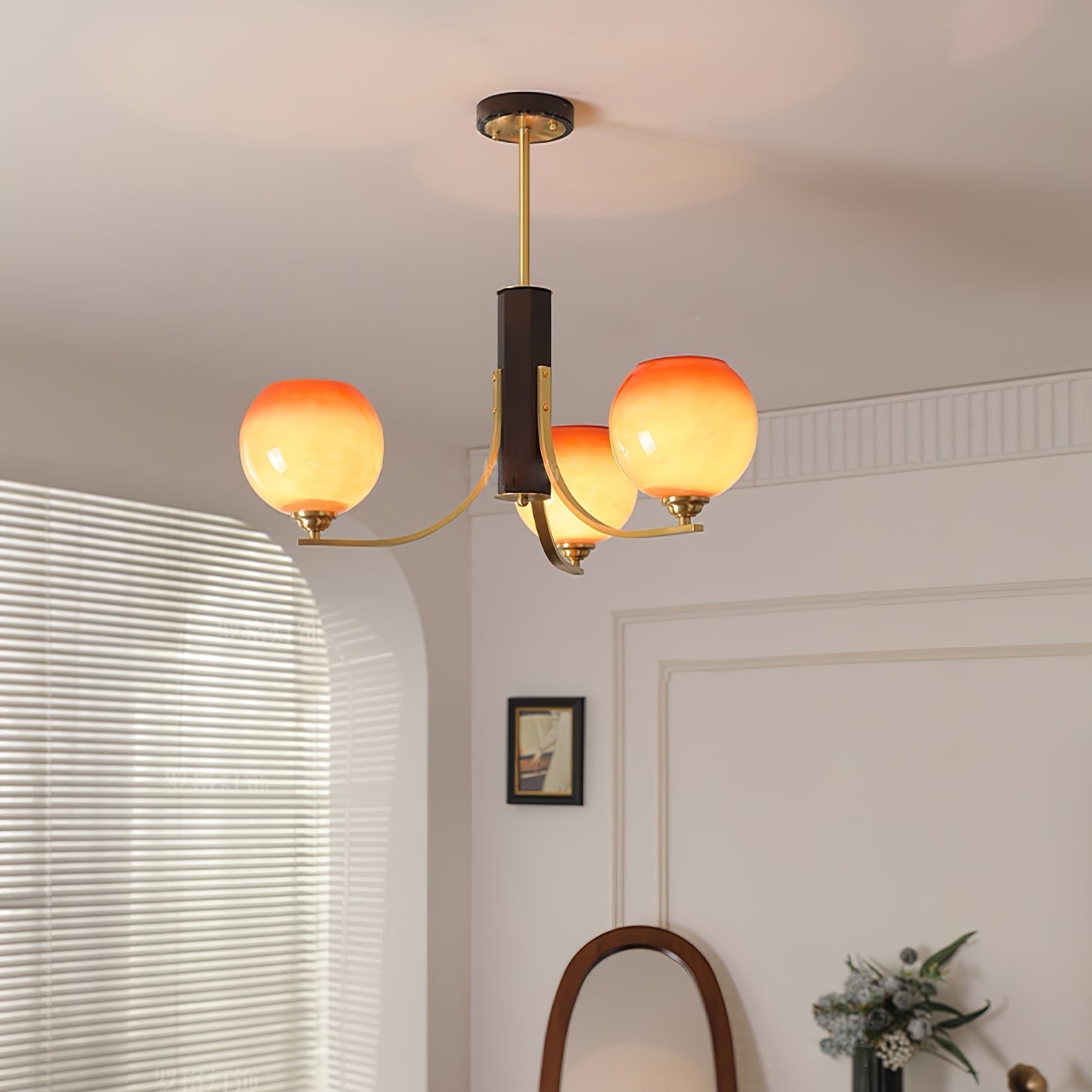 Caliriel Chandelier Vintage Caramel Globe