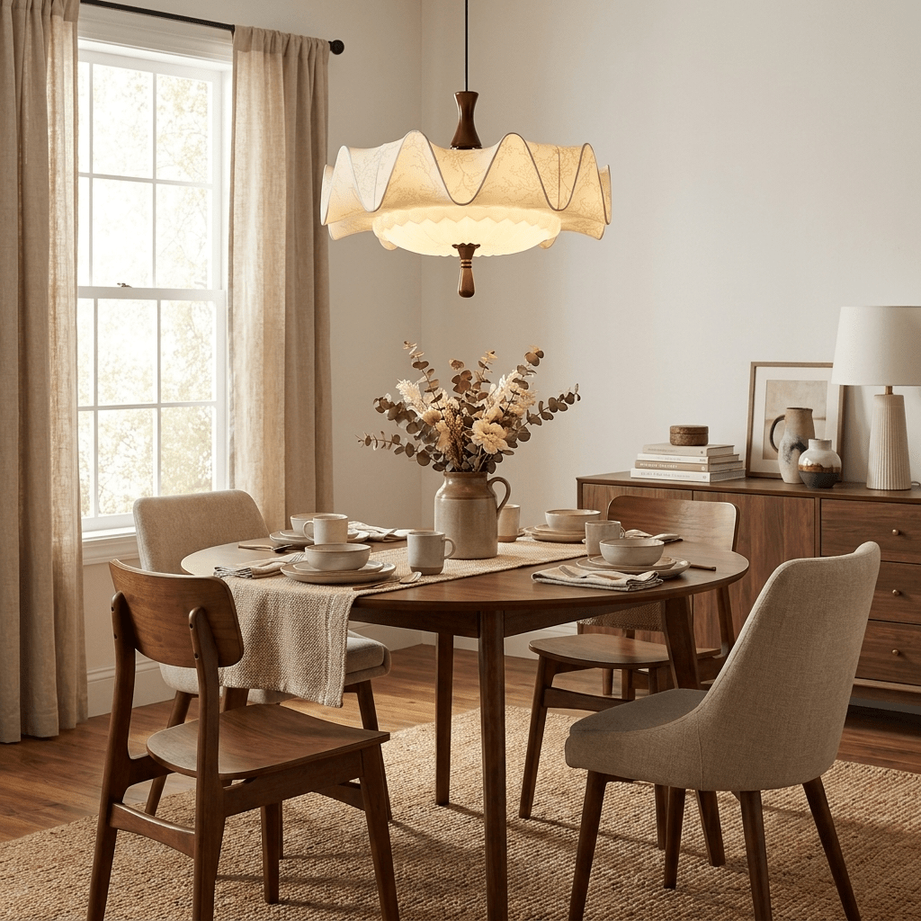 Cressida Vintage Floral Scalloped Pendant Light
