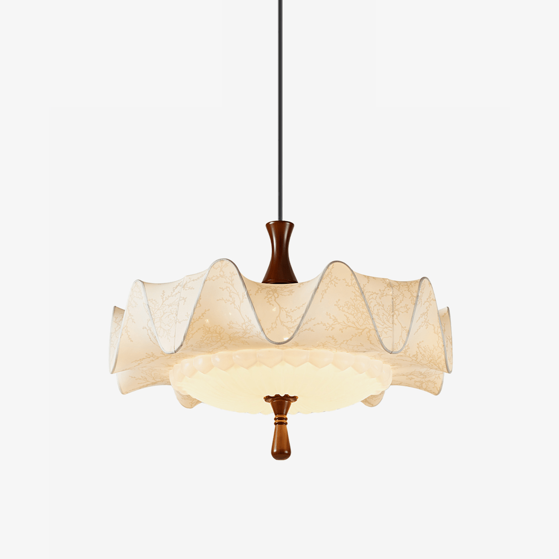 Cressida Vintage Floral Scalloped Pendant Light