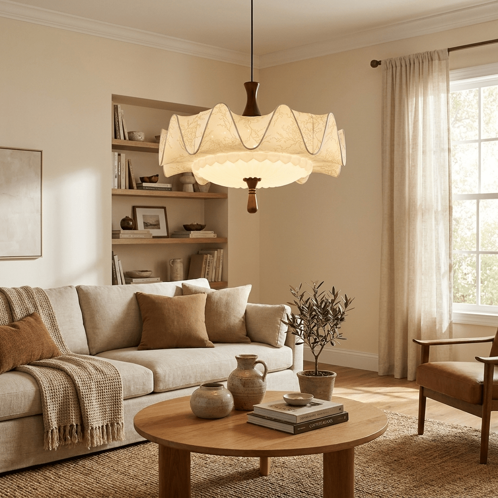 Cressida Vintage Floral Scalloped Pendant Light