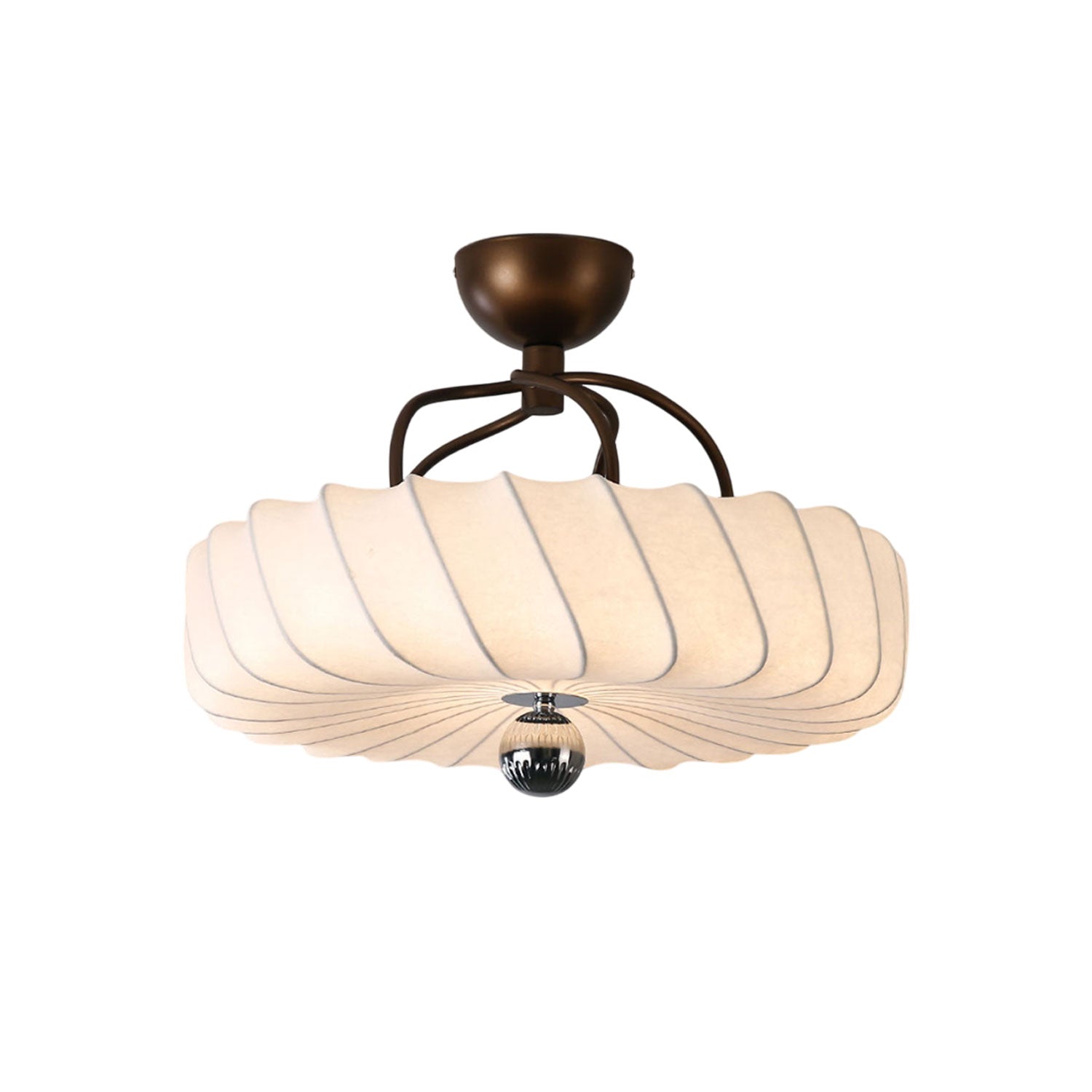Zelore Swirl Fabric Bronze Pendant Light