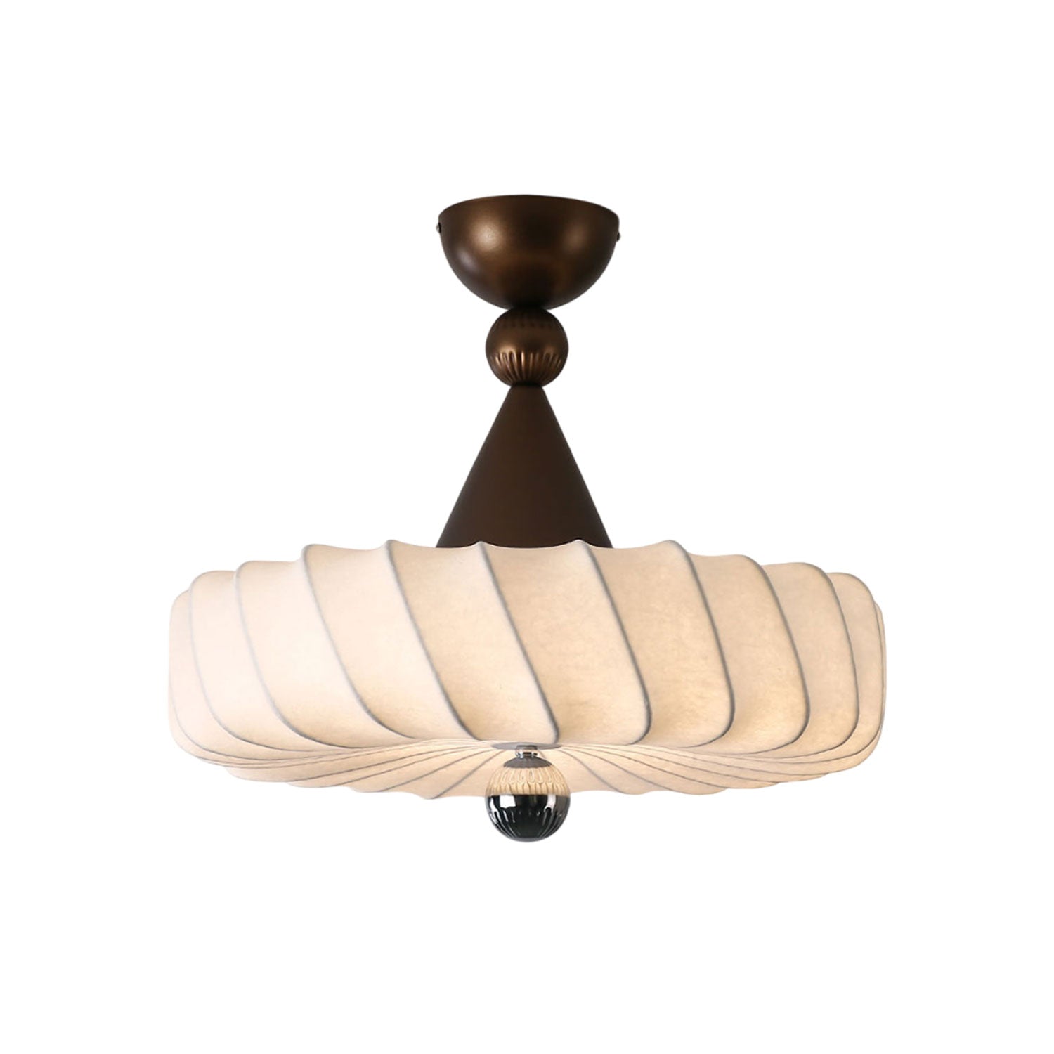 Zelore Swirl Fabric Bronze Pendant Light