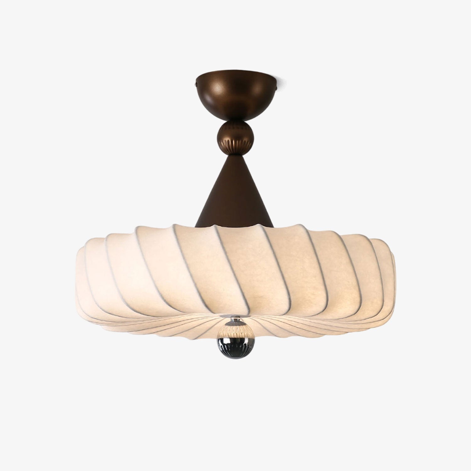 Zelore Swirl Fabric Bronze Pendant Light