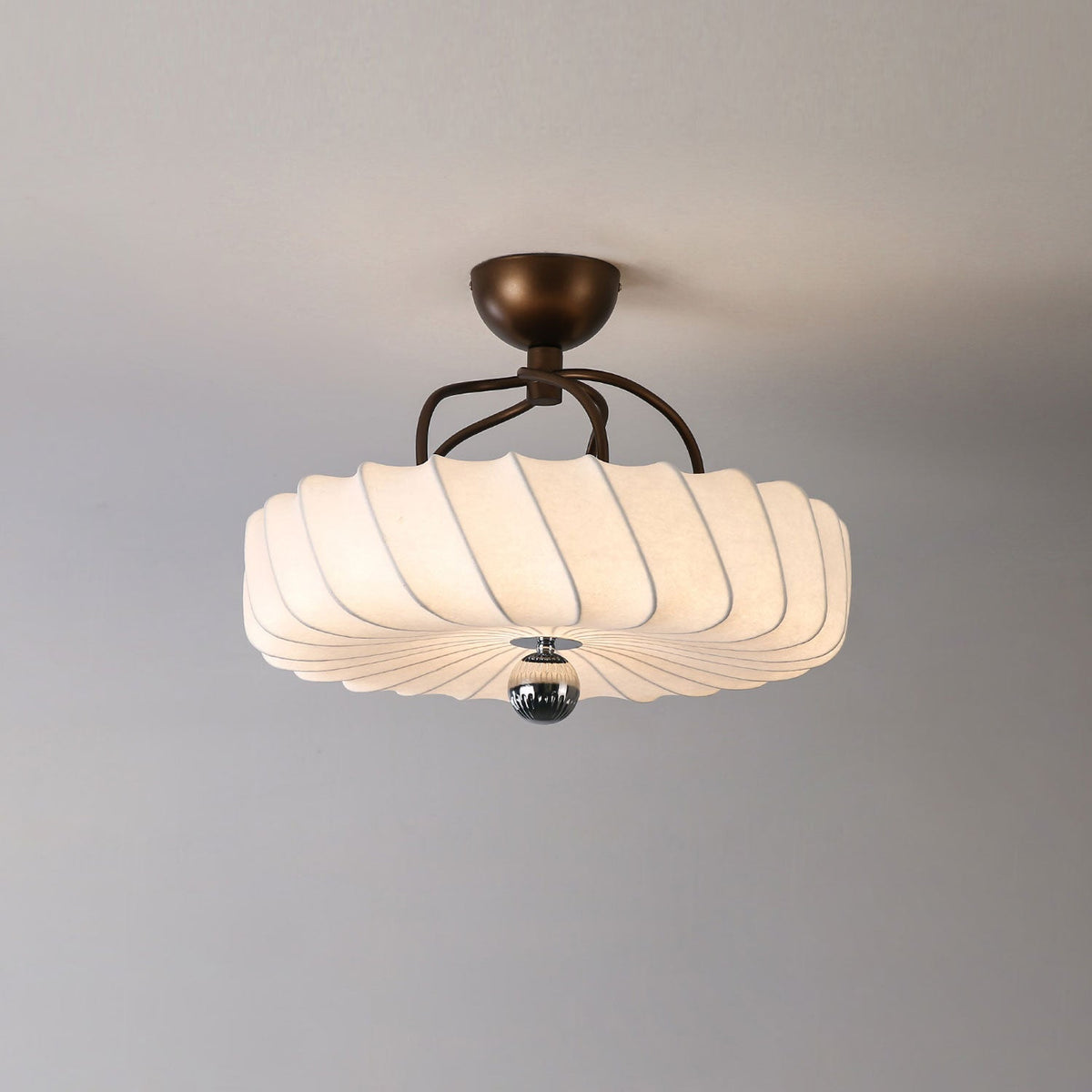 Zelore Swirl Fabric Bronze Pendant Light
