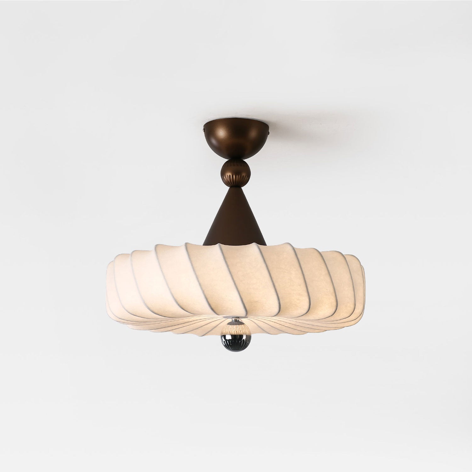 Zelore Swirl Fabric Bronze Pendant Light