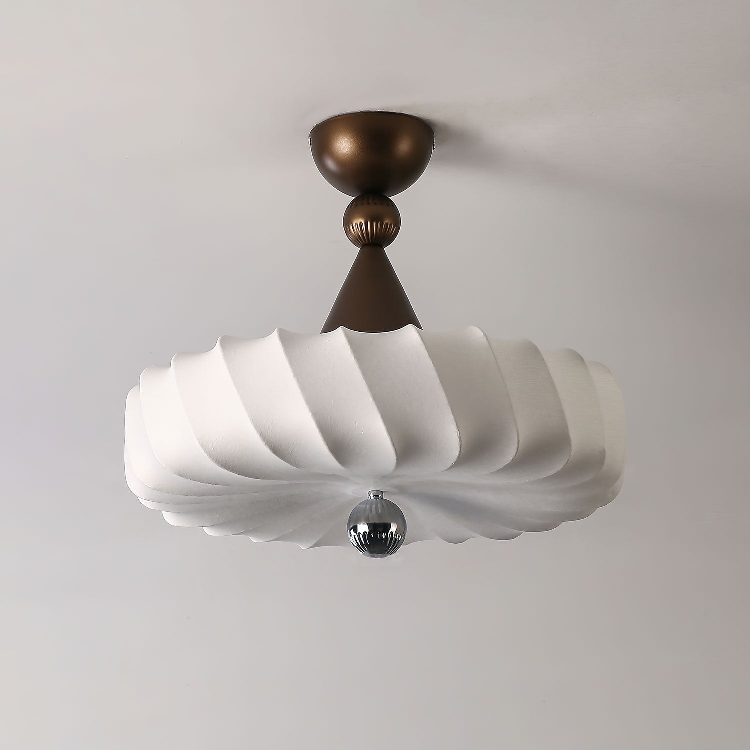 Zelore Swirl Fabric Bronze Pendant Light