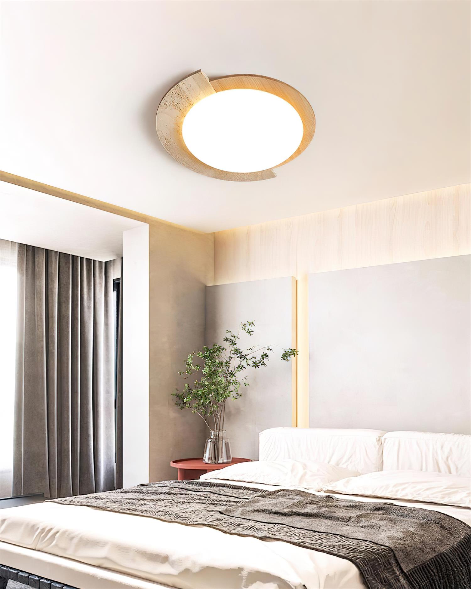 Ritta Travertine Oval LED Ceiling Light - Neutral Decor