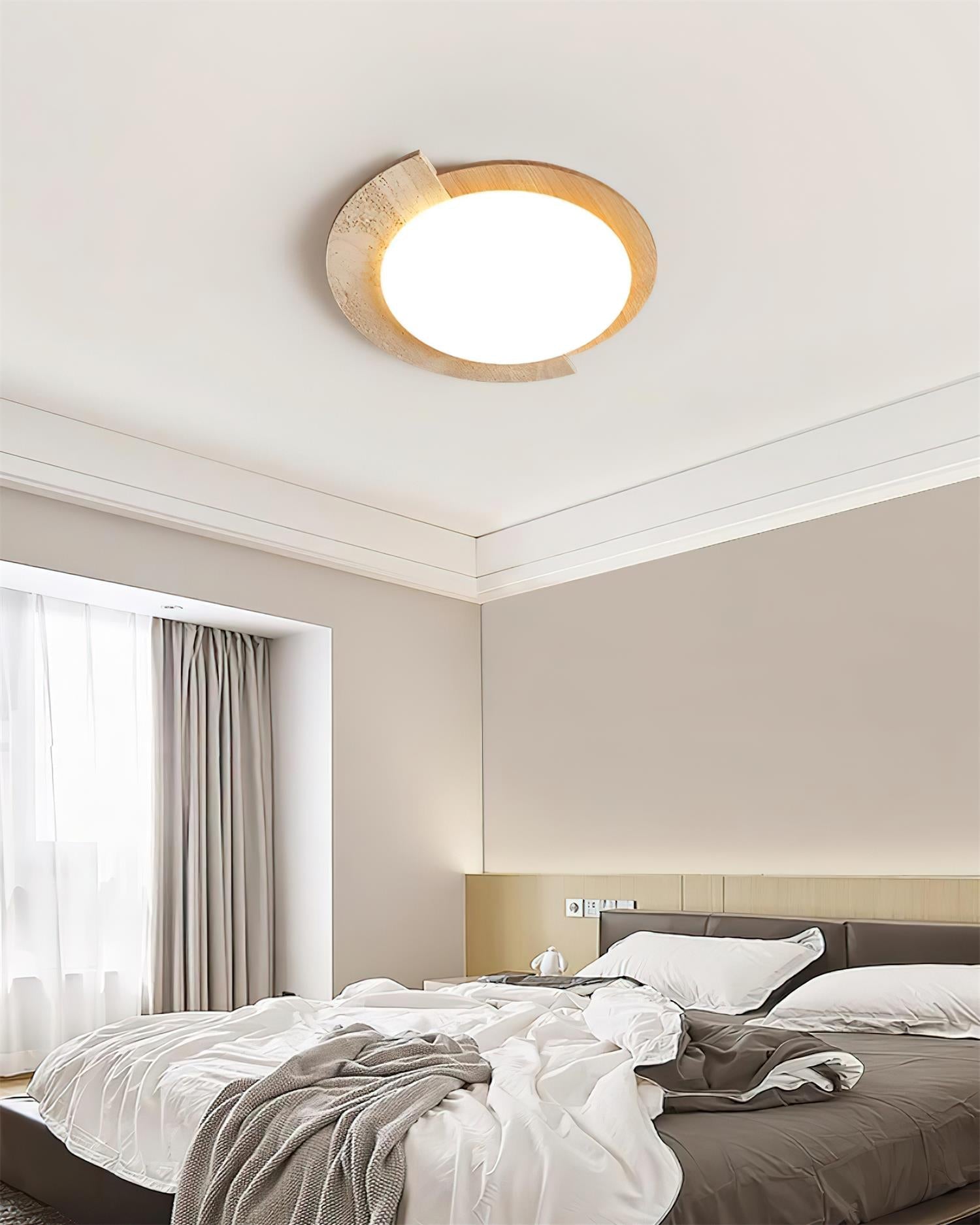 Ritta Travertine Oval LED Ceiling Light - Neutral Decor